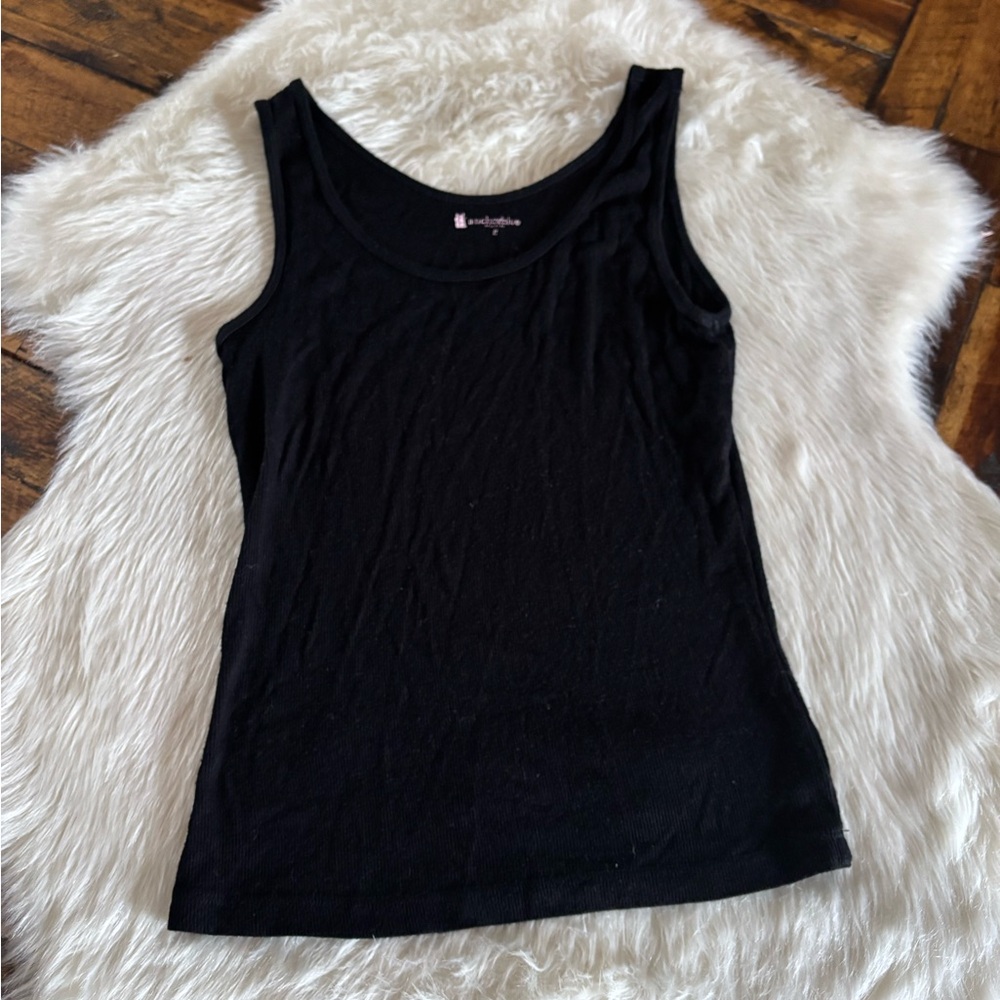 Anchor Blue Classic Black Tank Top